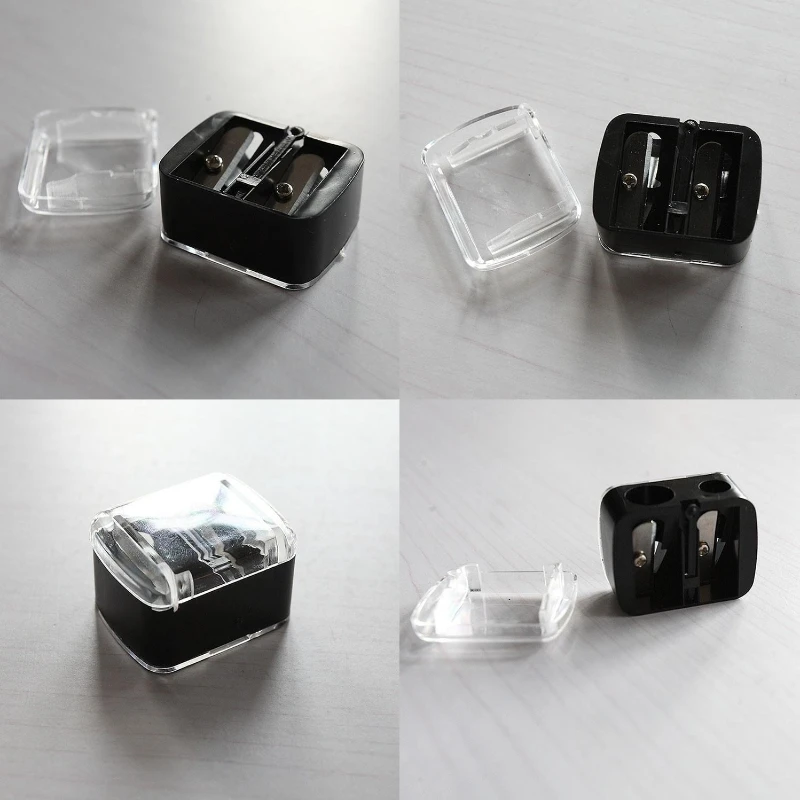 1 Pcs Women Ladies Double Holes Sharpener Pencil Sharpeners For Cosmetic Brushes Eyeliner Pencil Makeup Pencils