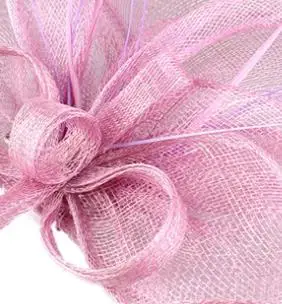Sinamay розовый волос чародей шляпы с зажимом для волос формальное платье коктейль головной убор невесты шоу гонки головные уборы дамы вечерние - Цвет: light purple