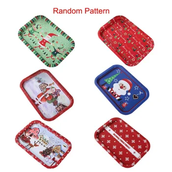 

Vintage Metal Christmas candy food Fruit serving tray Plate Dish 13.5 x9.25in