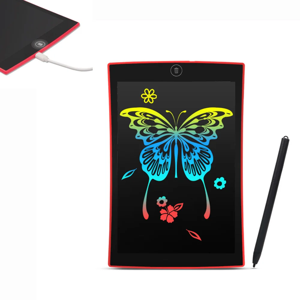rechargeable red Игрушки для рисования 4,4/8,5/9,5/12 дюймов ЖК-доска для письма и письма, ультра-тонкие планшеты, портативные, для детей, умные, для раннего образования - Цвет: rechargeable red