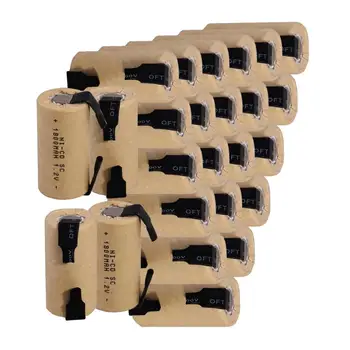 

25 pcs SC battery 1.2V SUBC batteries rechargeable 1800mah flat top color random