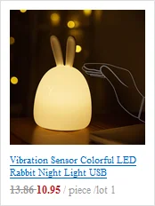 Rabbit Night Light Touch Sensor RGB LED Desk Table Lamp Cartoon Silicone Bunny Bedroom Bedside Lamp for Children Kids Baby Gift