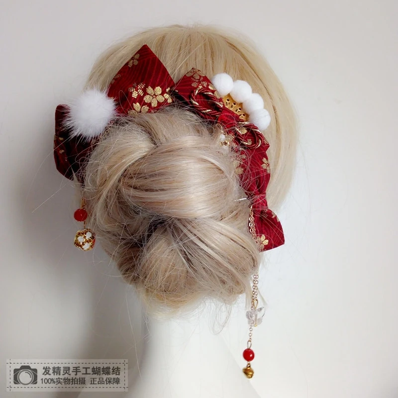 Винно-Красный горячий зажим для волос боковой зажим шпилька кисточка аксессуары для волос COS колокол и ветер головной убор