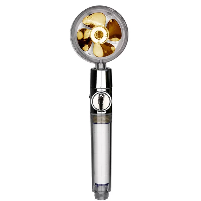 Zhang Ji New Style Turbine Spiral Outlet Water Turbocharged Shower Head 360 Rotating High Pressure Handheld Shower Nozzle Dark Grey