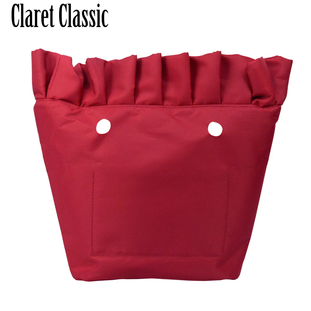 claret classic Huntfun новая гофрированная плиссированная Ткань водонепроницаемая внутренняя подкладка вставка карман на молнии для классического мини Obag внутренний карман для O сумки - Цвет: claret classic