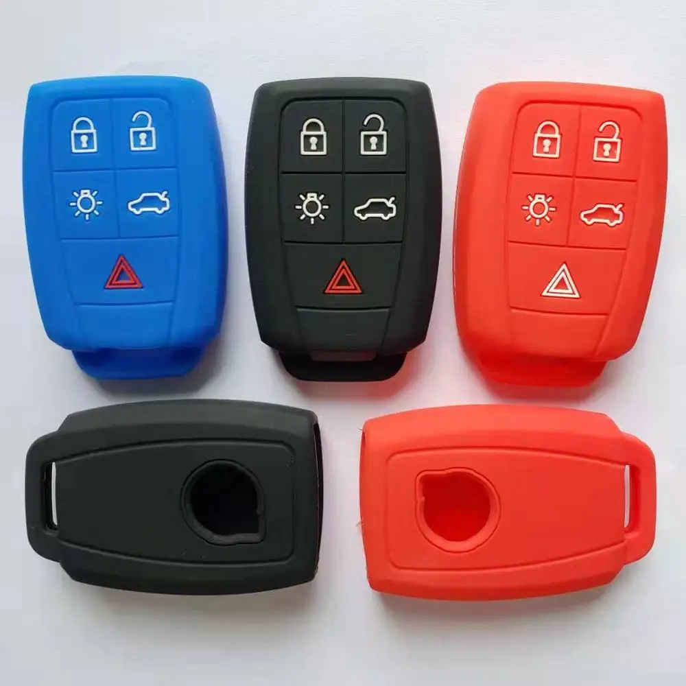 

Car Key Case Protector Silicone For Volvo XC90 C70 S60 D5 V50 S40 C30 Smart Keyless Entry Cover 5 Button FOB Shell