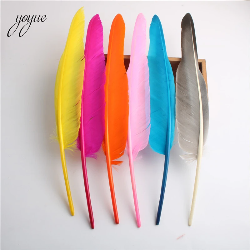YOYUE 100 шт/партия окрашивающие гусиные перья, пух 12-14 дюймов/30-35 см Природные Перья для ремесла Одежда DIY Свадебные украшения