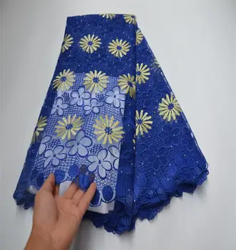 

Latest African lace fabric for wedding french net lace fabric with embroidery tulle lace with beads and stones 5yards