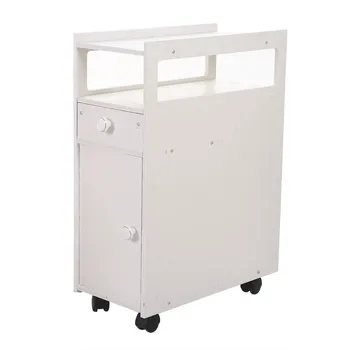 

Floor Standing Bathroom Cabinet Storage Rack PVC Cosmetic Cupboard Shelf Fashion Elegant Home Decoration White 22 X 45 X 63 Cm