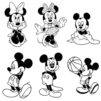 

disney mickey minnie black wall stickers for kids rooms home decor cartoon wall decals vinyl mural art diy wallpaper accessories