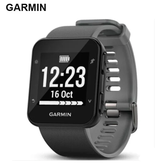 Оригинальные gps классические часы Garmin Forerunner 35 трекер сердечного ритма фитнес трекер Водонепроницаемый бег Смарт часы для мужчин и женщин - Цвет: Черный