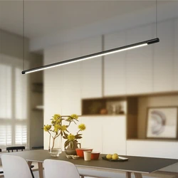 Plafonnier suspendu en aluminium au design nordique minimaliste, disponible en noir, idéal pour un salon, une Table basse ou une salle à manger 