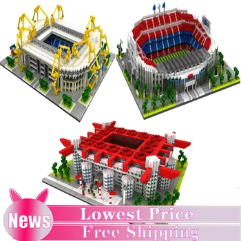

9912 International AC Milan Borussia Dortmund Football Club Signal Iduna Park Stadium DIY Micro Diamon Building Block Brick Toy