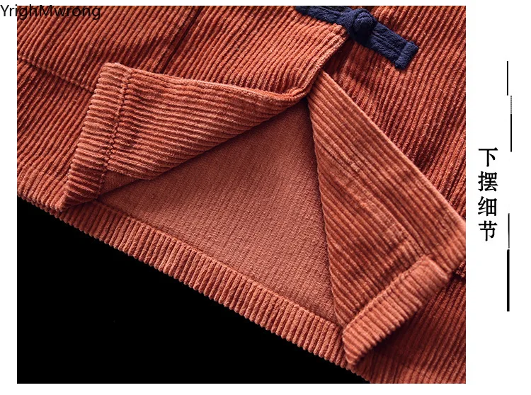 Cheongsam, однобортный, на пуговицах, с длинным рукавом, с карманом, однотонный, свободный, тонкий, вельвет, Женская куртка, осеннее пальто, зимняя, Blusas, топ, Винтаж