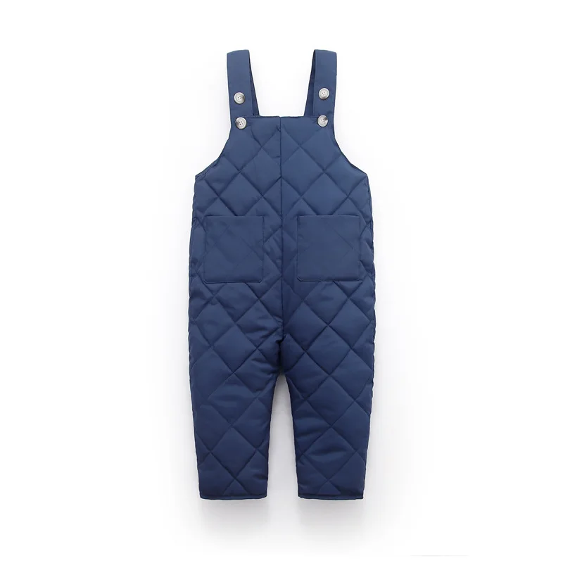 navy blue Зимняя одежда для маленьких мальчиков плотный теплый пуховик из хлопка для новорожденных детей комбинезон для девочек Повседневный костюм для малышей сдельник для ребенка - Цвет: navy blue