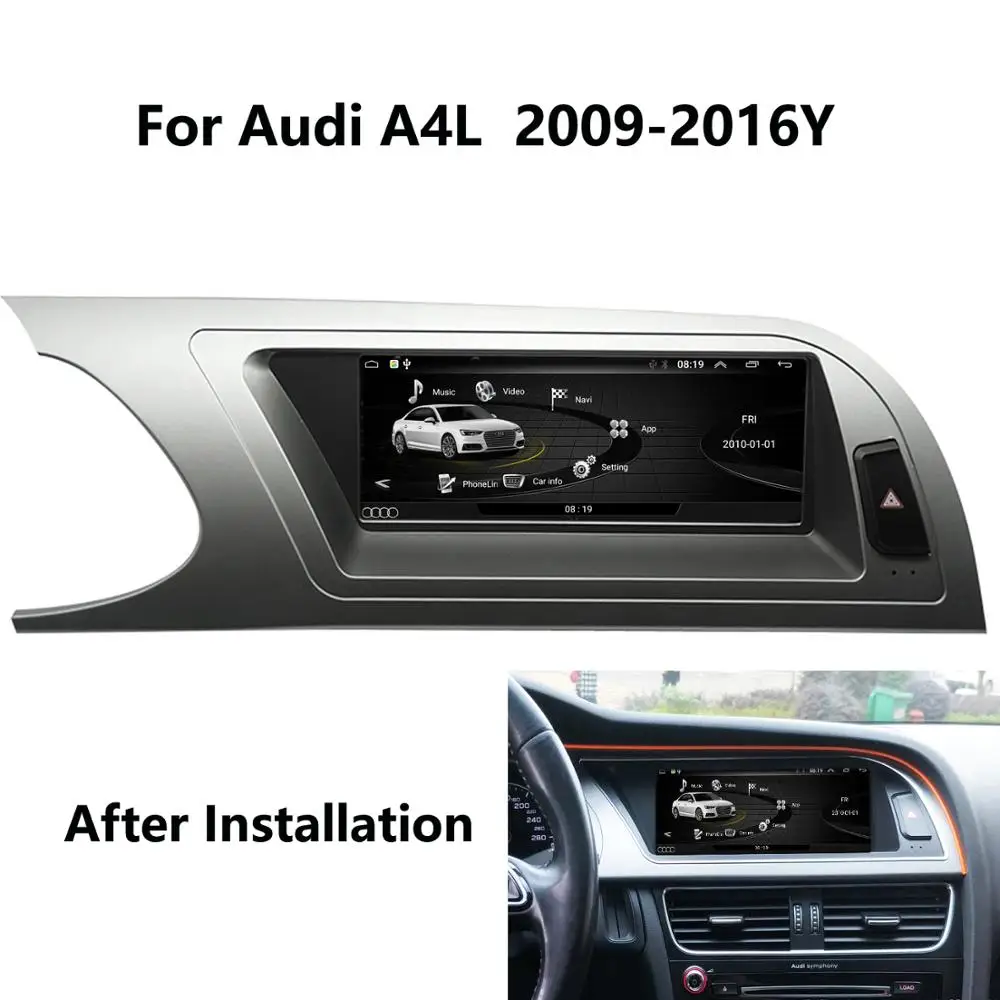 Excellent COIKA 8.8" Android 9.0 System Car DVD Radio For Audi A4 2009-2016 IPS Mirror Screen GPS Navi Carplay WIFI Google BT Music SWC 0