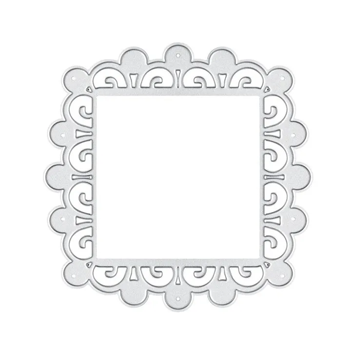 YaMinSanNiO Flower Square Frame Metal Cutting Dies Lace Edge Scrapbooking For Card Making Decorative Embossing DIY Craft Stencil - Цвет: Dies
