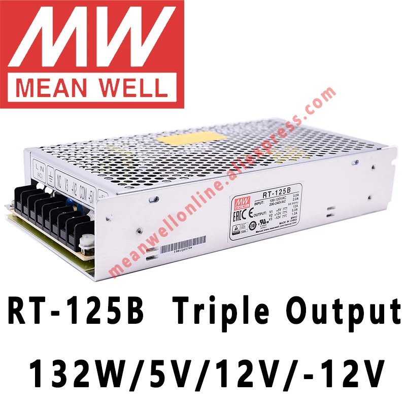 Meanwell блок питания с тройным выходом мощность 5 В/12 В/ 12 В переменный ток/постоянный