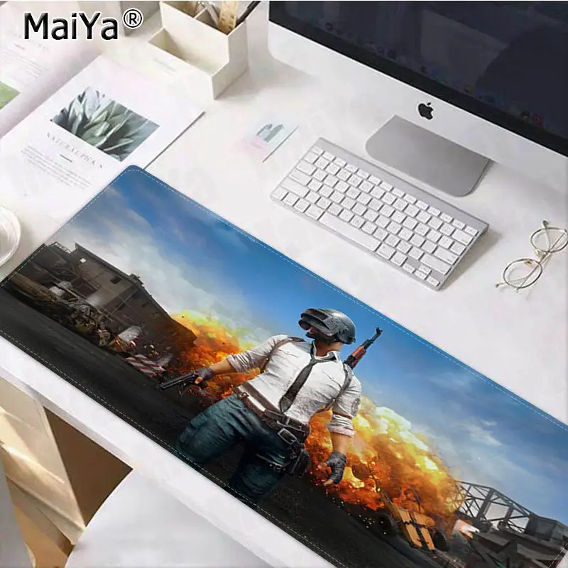 Lock Edge 40X90cm Игровой коврик для мыши Maiya PUBG playerunknown battlegrounds из натурального каучука, Настольный коврик, версия скорости/управления, большой игровой коврик для мыши - Цвет: Lock Edge 40X90cm
