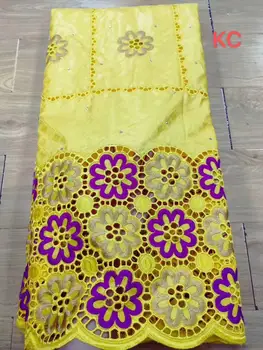 

2020 Yellow Bazin riche getzner brocade high quality jacquard fabric tissu african bazin riche fabric bazin lace material women