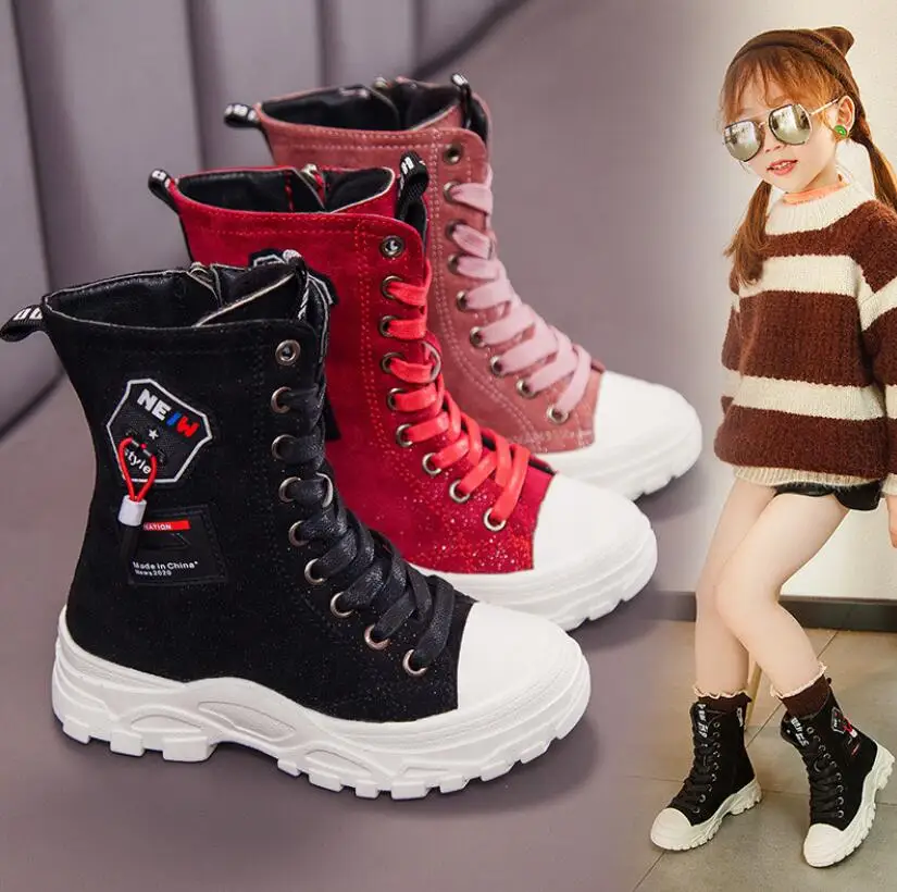 Новые детские кожаные ботинки martin; спортивная обувь для девочек; детские Нескользящие теплые ботинки; модные ботинки с мягкой подошвой для мальчиков; детские кроссовки