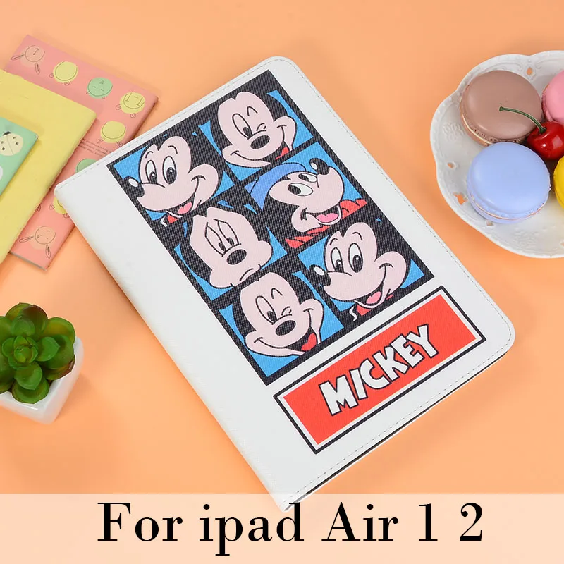 Защитный чехол для планшета из искусственной кожи для ipad Mini 1 2 3 4 5 флип смарт-чехол с подставкой Чехол с рисунком для ipad air1 2 ipad 9,7 - Цвет: Белый