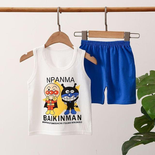 Children's Set Pure Cotton Baby Sleeveless 2-piece Clothes Boy's Clothing Set Baby Toddler Boys Vest + Shorts Suit