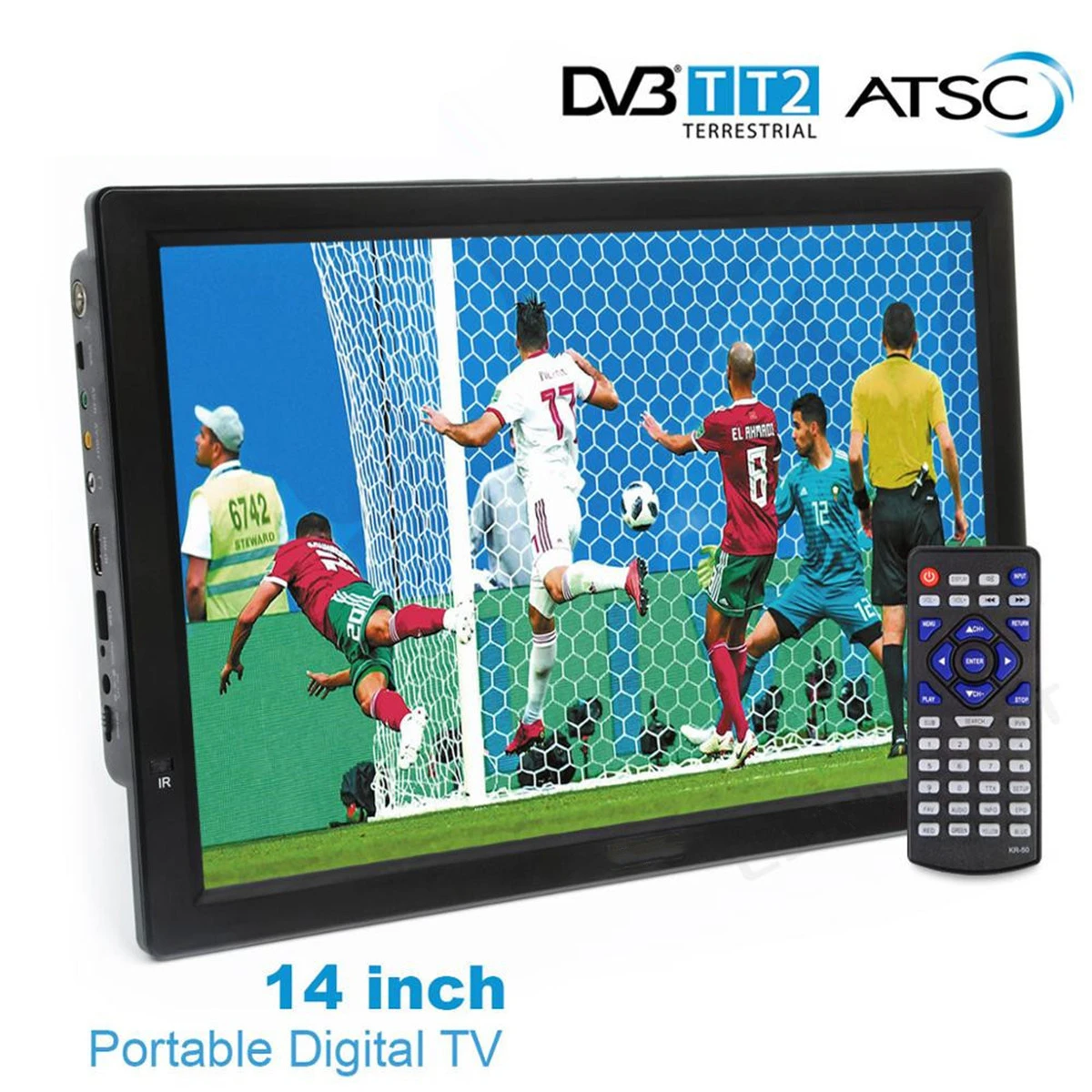  Zopsc TV digital portátil, TV digital ATSC HD 1080P de 14  pulgadas, TV LED portátil con la misma función de pantalla, 1800 mAh,  resolución de 1280 x 800. : Electrónica