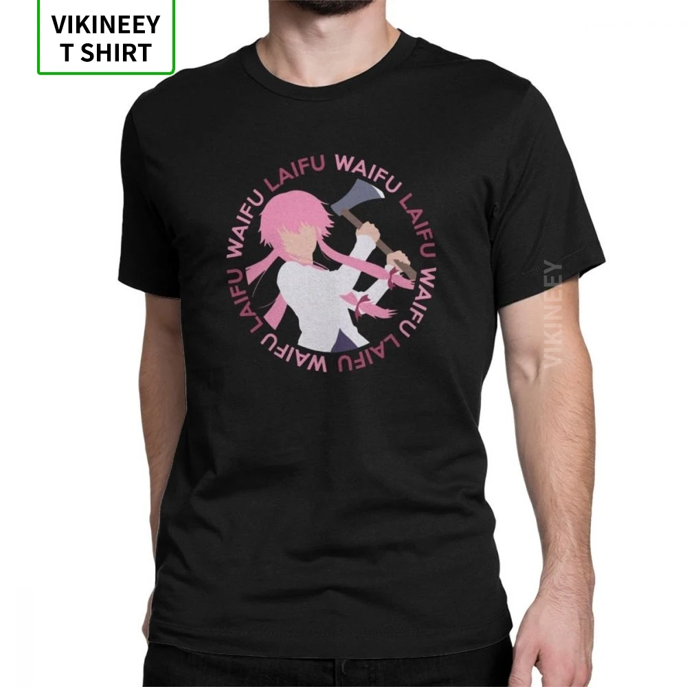Футболки Waifu Laifu вдохновленные Mirai Nikki мужские футболки Gasai Yuno из Аниме Манга