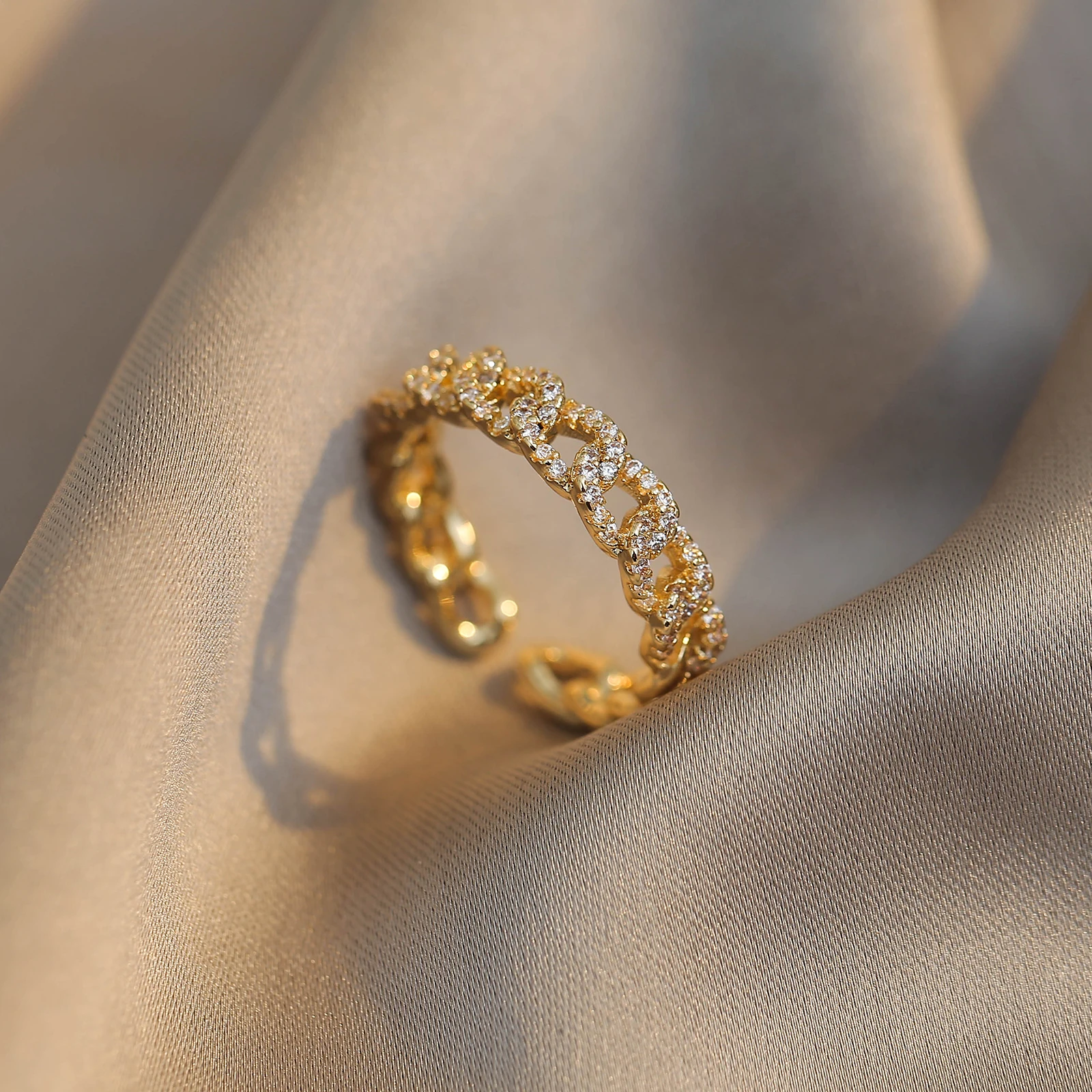 2020 klassische geometrische twist gewickelt zirkon offenen ring mode frauen schmuck einfache elegante student ring hochzeit party ring – Detail 5