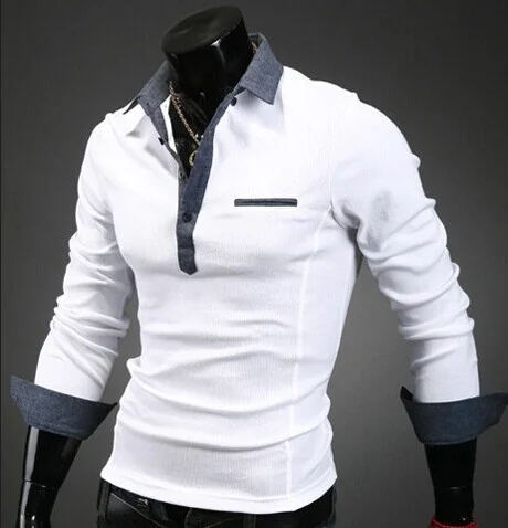 Zogaa Autumn Men Business Polo Shirt New Long Sleeve Slim Fit Men's Polo Top Comfortable Mens Patchwork Casual Cotton Polo