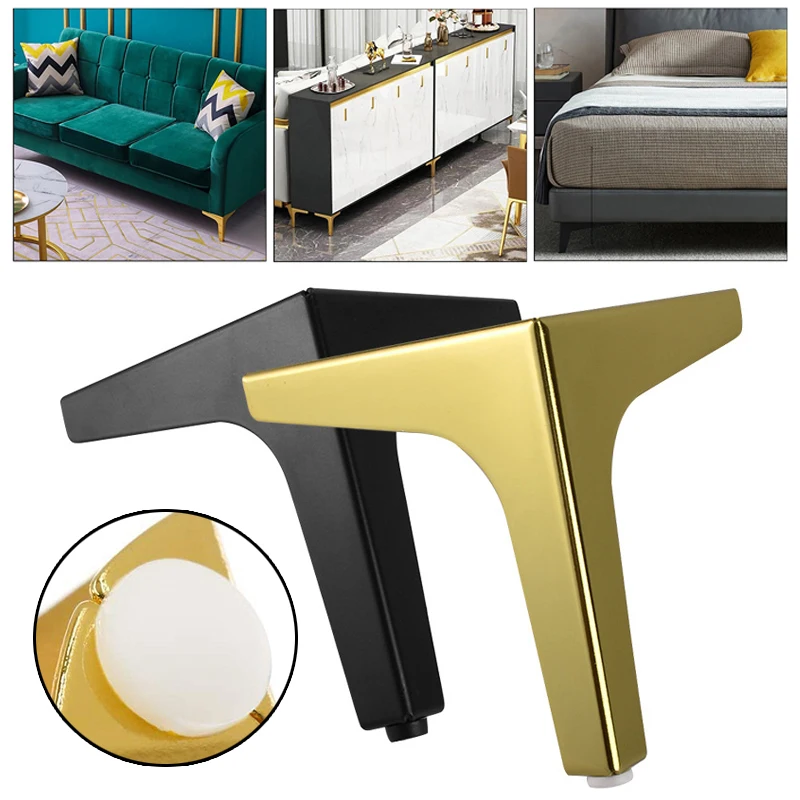 4pc Black Gold Coffee Table Legs Furniture Sofa Bed Chair Support Iron Desk Cabinet Feet Hardware Foot | Мебель