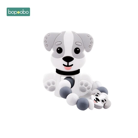 Dog Bopoobo 1 шт. Силиконовые Прорезыватели Для Прорезыватели в форме животных DIY ювелирные изделия для прорезывания зубов браслет BPA бесплатные Детские продукты - Цвет: Dog
