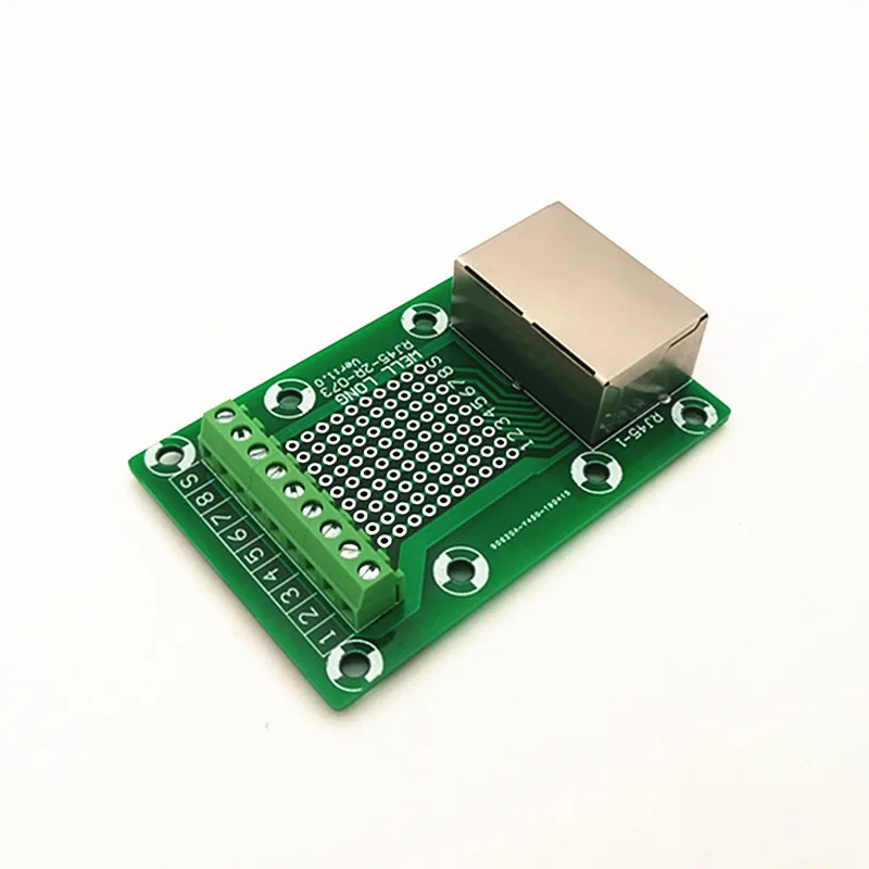 RJ45 8P8C под прямым углом Jack2-Way бусина Breakout Board, клеммный блок, разъем