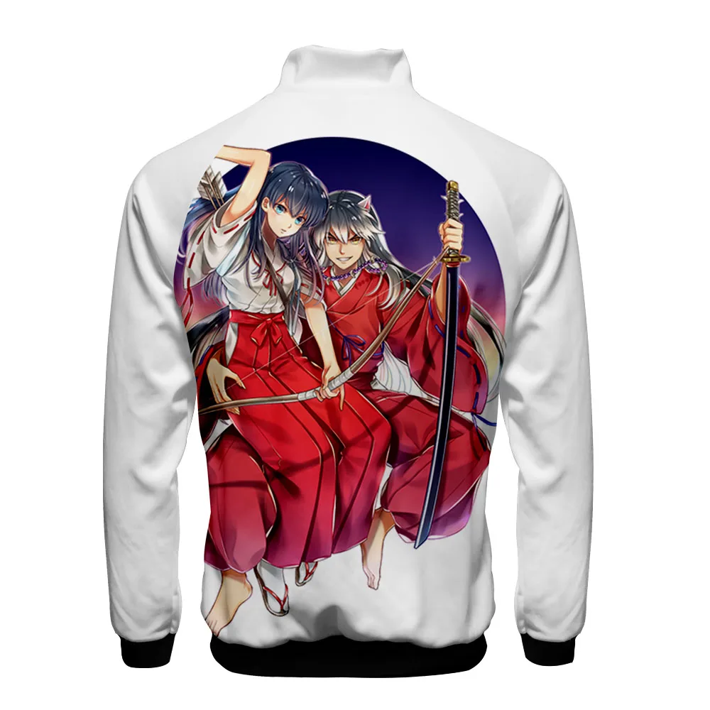 Inuyasha/куртка с длинными рукавами на молнии с героями мультфильмов; повседневная куртка с воротником-стойкой; верхняя куртка; пальто
