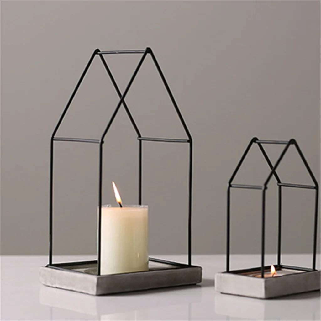 

INS-Style Metal Home Accessories Creative Ceramics Candle Holder Decoration Iron Art Candlestick Northern European-Style Art Dec