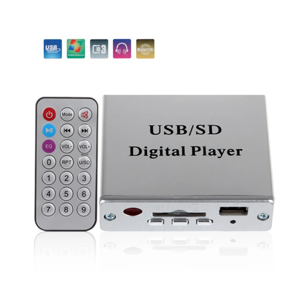 DC 12V цифровые часы Авто Мощность усилитель MP3 Аудио Плеер ридер 3-Электронная