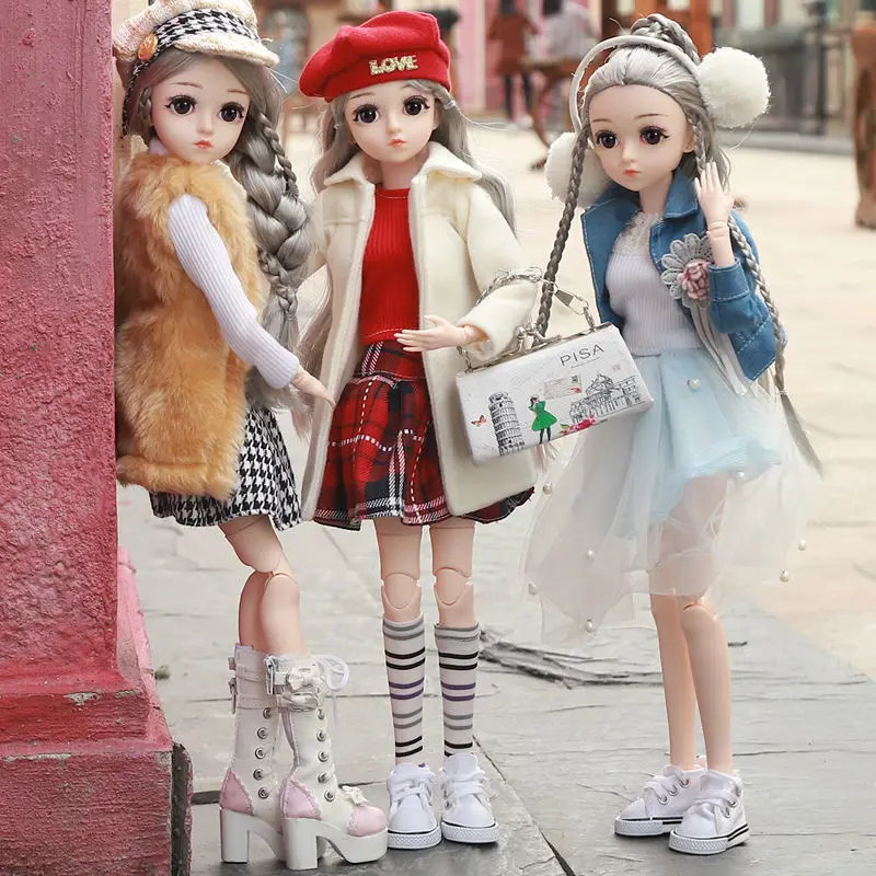 45cm Fashion Dolls Big Girl Original Handmade 1/6 Doll Full Set 26 Jointed Dolls Girls Kids Toys
