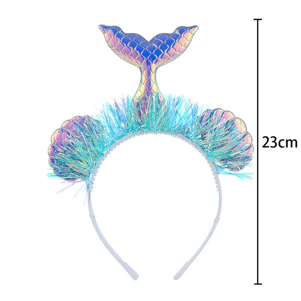 Mermaid Headband 3 Taoup 1 шт. градиентный цвет блестки маленький брелок с хвостом русалки День Рождения Декор для девочек Дети Русалка тема украшения - Цвет: Mermaid Headband 3