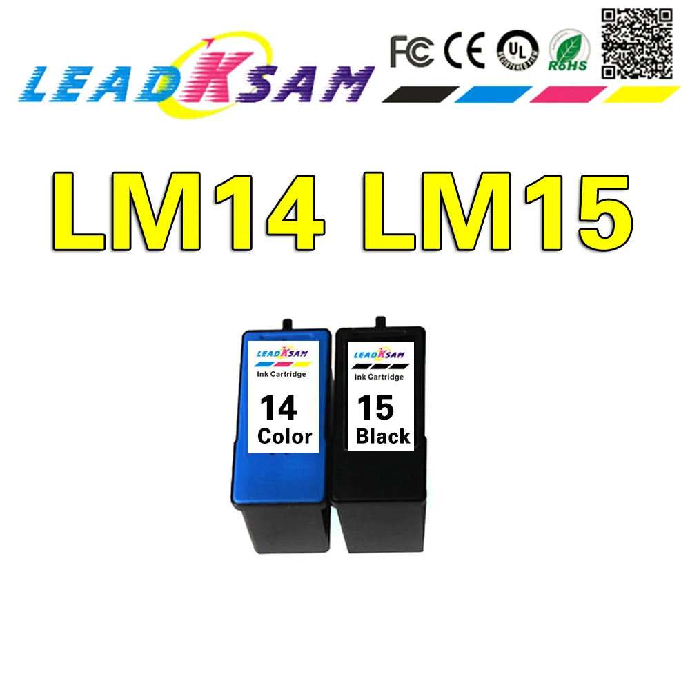 LEADKSAM for Black & Color Ink Cartridges compatible for Lexmark 14 15