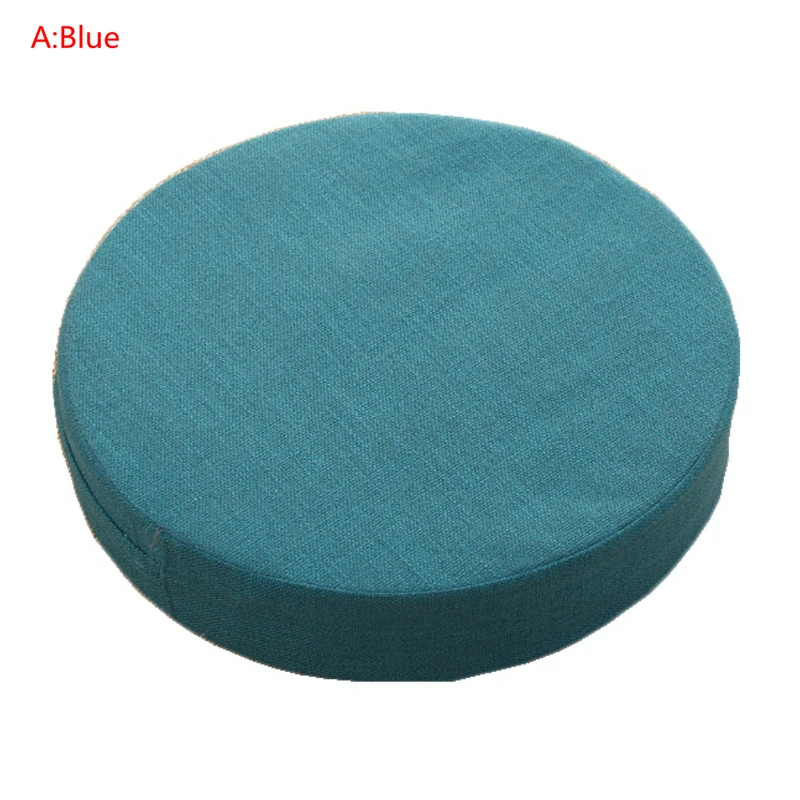 No Pattern Blue 40X6 см японский футон для поклонения Будде Сидящая Подушка Ткань моющаяся Круглая льняная Балконная оконная татами коврик медитация Лотос - Цвет: No Pattern Blue