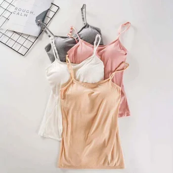 

Sexy Women Vest Spaghetti Strap Tops Camisole Push Up Padded Vest Tank Cami Sleeveless Tank Top Underwear