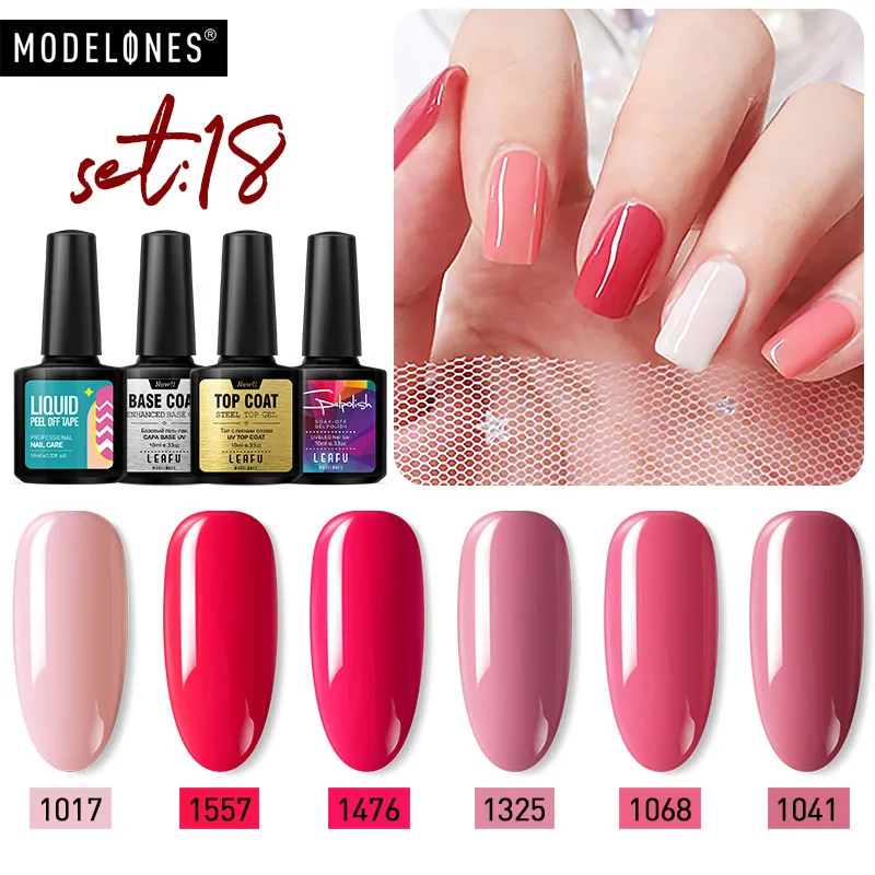 

Modelones 6Pcs/Lot Salon Gel Polish Nail Art Hybrid Led Gel Nail Lacquer Polish Semi Permanent UV Nail Varnish Gel Kits