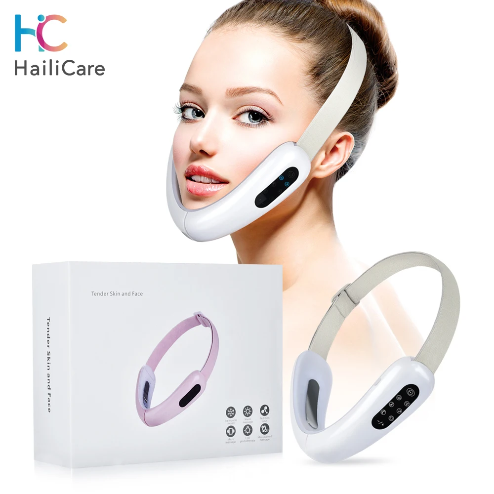 

Electic LED Photon Face Slim V-Line Lift Up Belt Machine Therapy Facial Lifting Device Infrared Face Slimming Vibration Massage