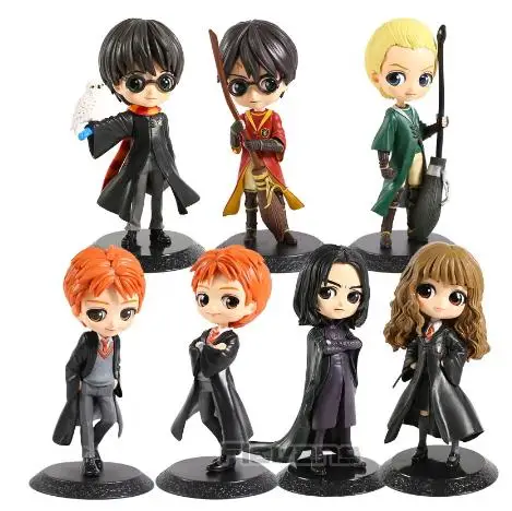 Harry Anime Q posket Big Eyes Hermione Potter Severus Snape Draco Malfoy PVC Action Figure Toy Doll Christmas for Children Gift | Игрушки и