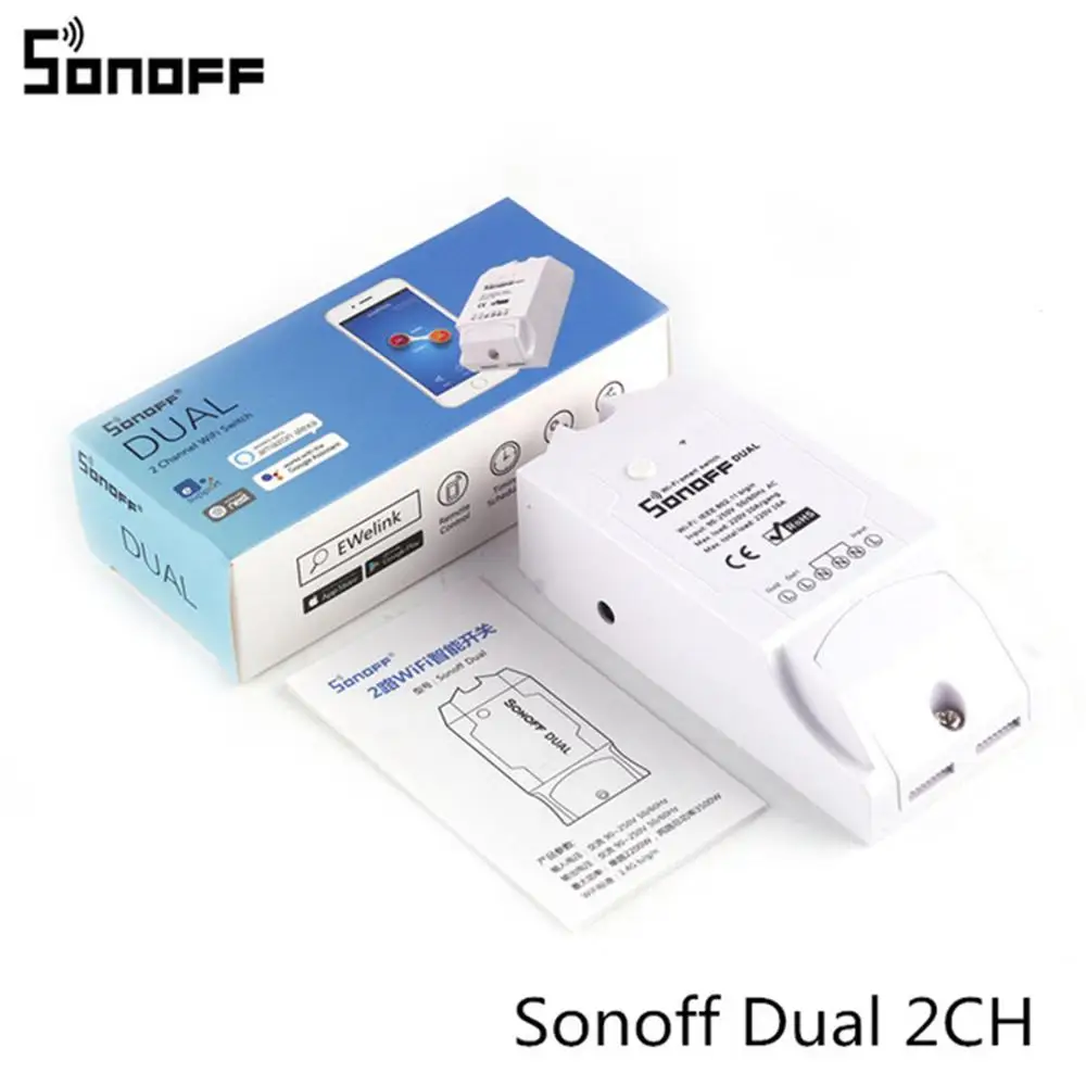 Itead Sonoff двойной пульт управления 2 банды Wifi светильник переключатель умный дом