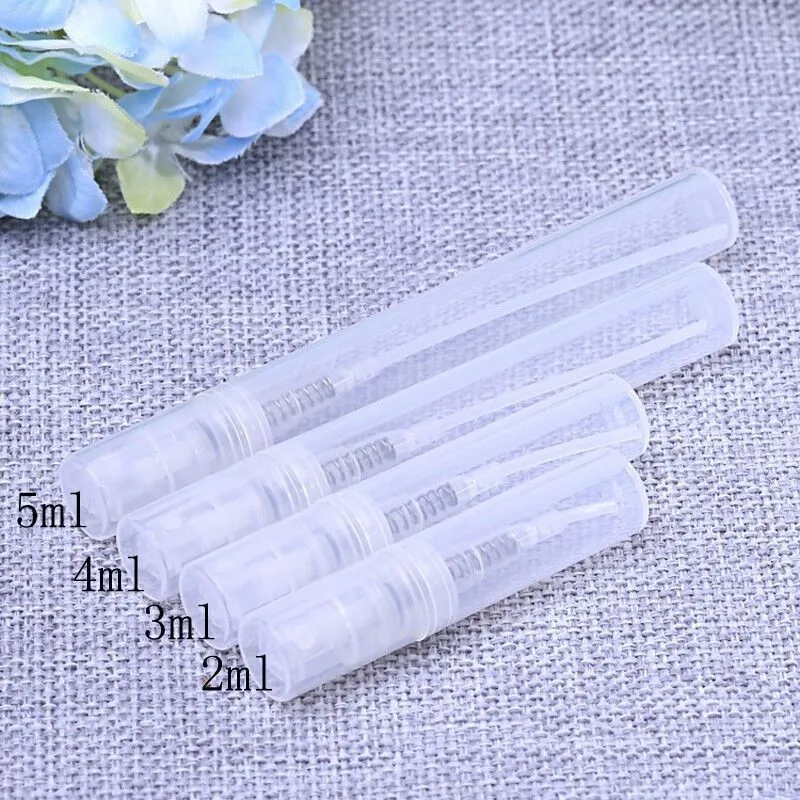 

50pcs/Lot 2ml 3ml 5ml Mini Plastic Spray Perfume Bottle Refillable Oil Atomizer Protable Cosmetics Container