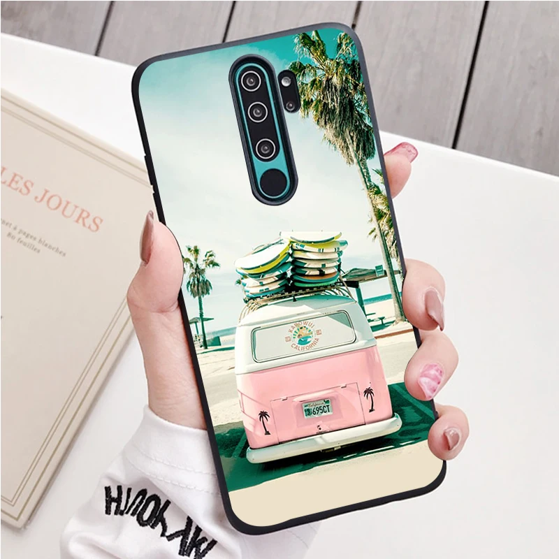 Combi Van Surf black Silicone Phone Case For Redmi note 9 8 7 Pro S 8T 7A Cover xiaomi leather case charging