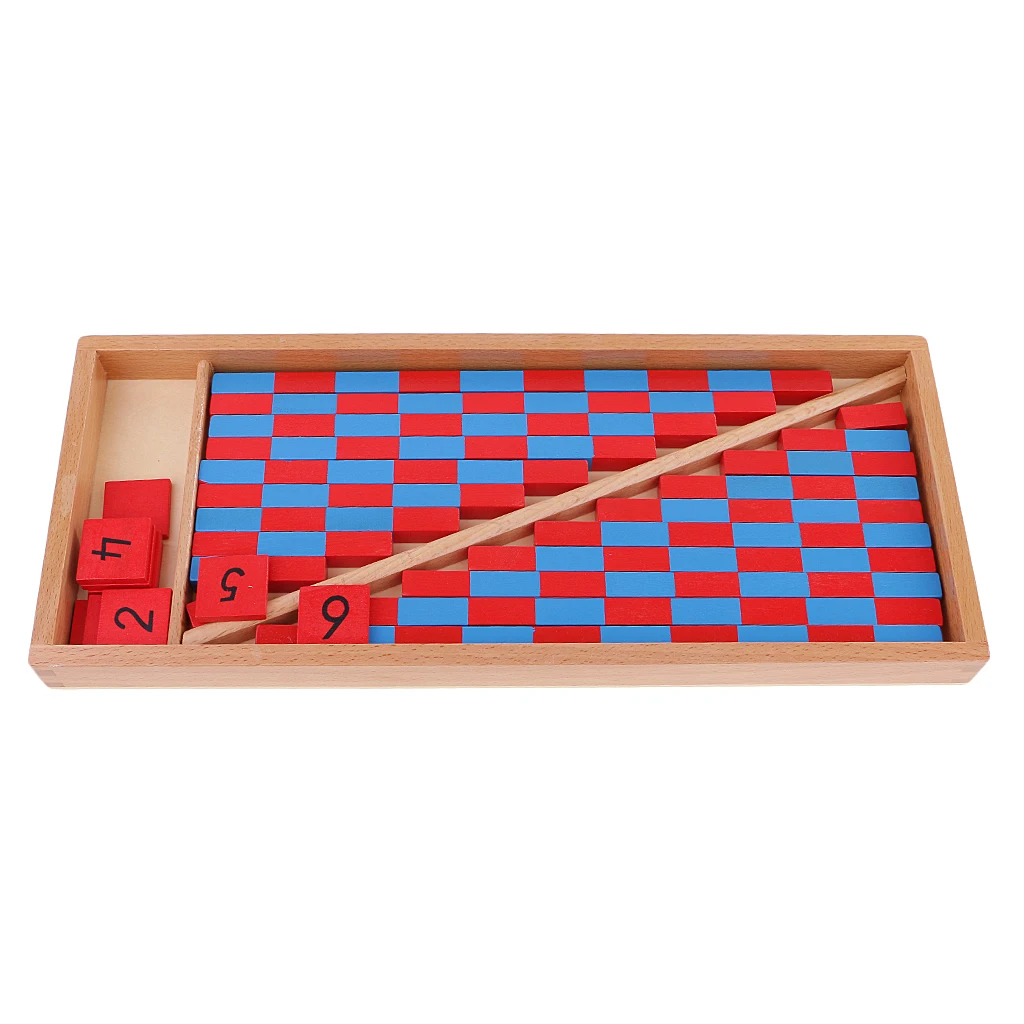 Wooden Number Rods for Kids Montessori Math Learning Counting Toy Education