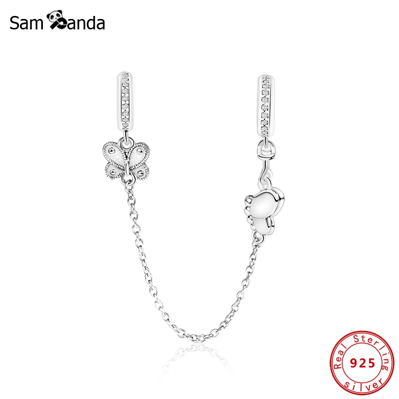 Оригинальные шармы браслеты для женщин декоративные бабочки безопасная цепочка